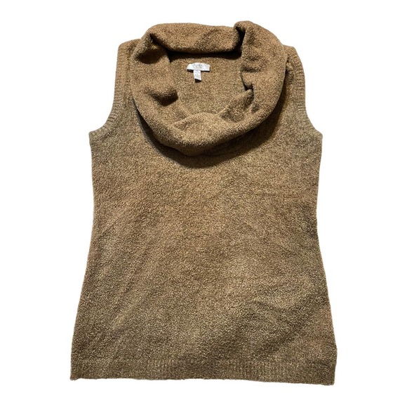 Caché sleeveless cowl neck sweater Java color with gold tones sz small - Picture 1 of 4